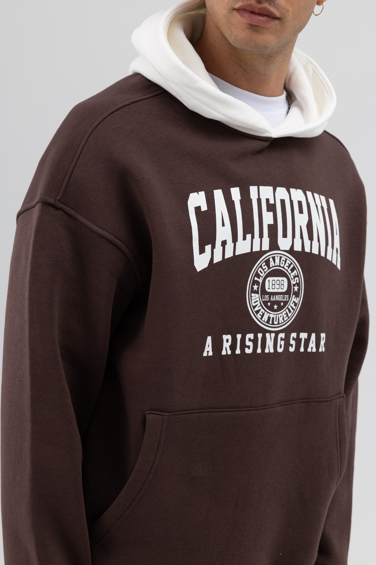 Çift Renk Baskılı Oversize Sweatshirt