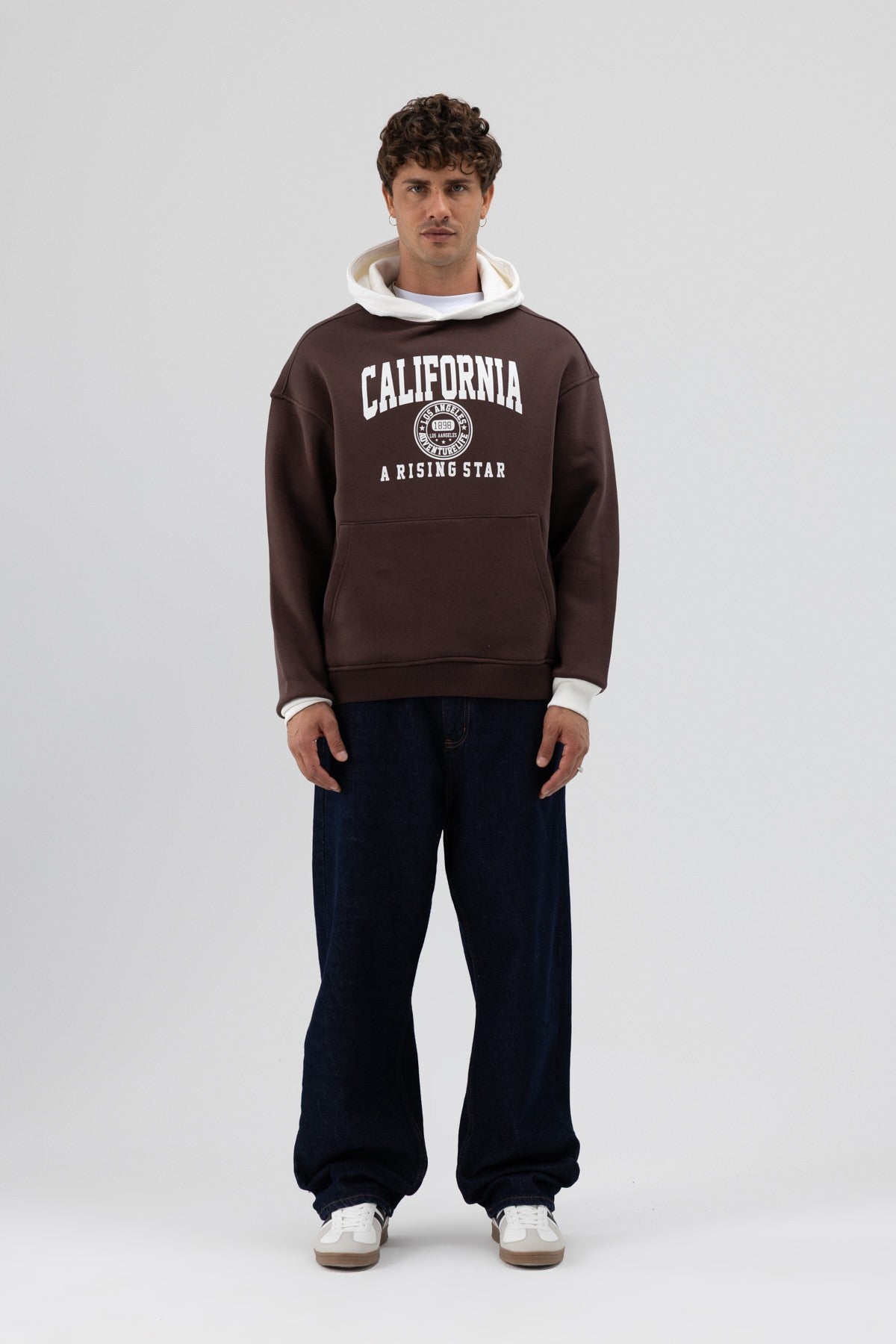 Çift Renk Baskılı Oversize Sweatshirt
