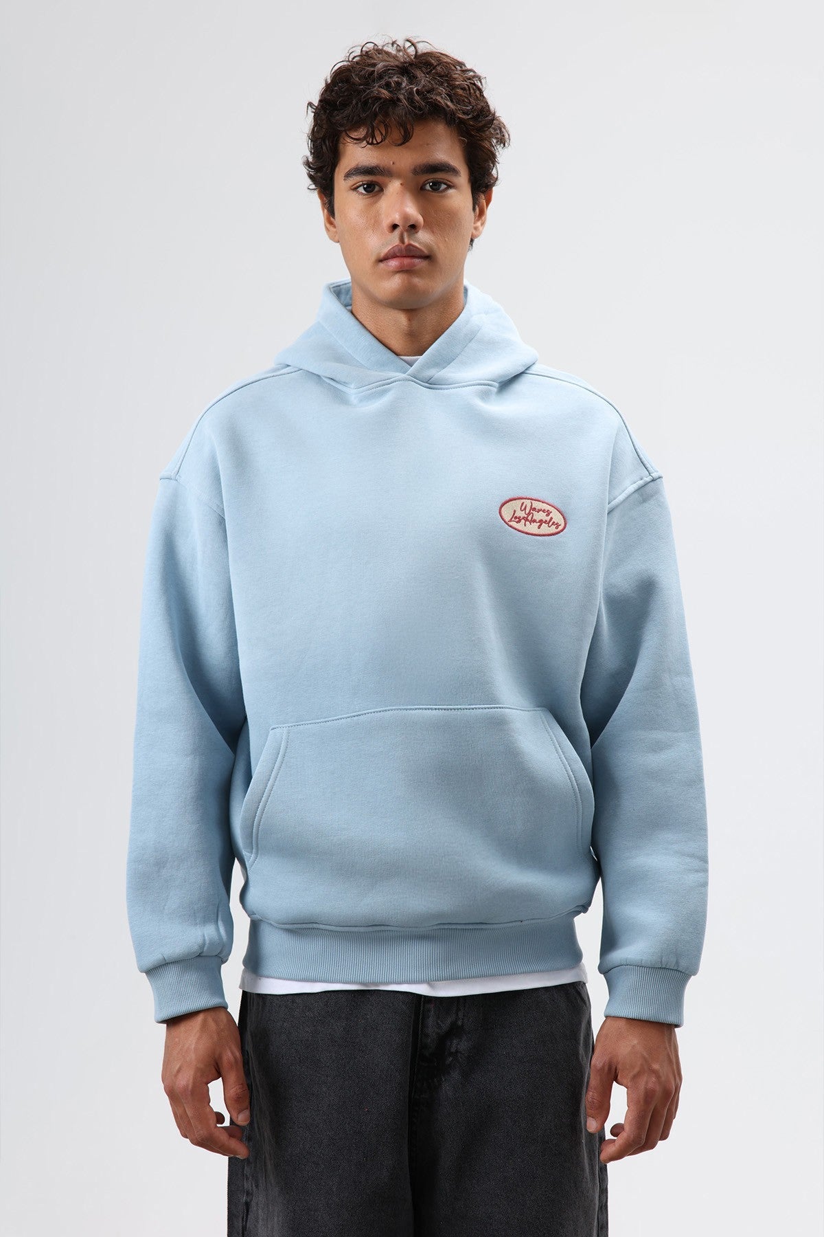 Oversize Baskılı Kapüşonlu Sweatshirt