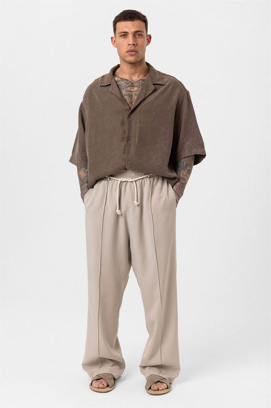 Kemer Detaylı Baggy Lyocell Pantolon