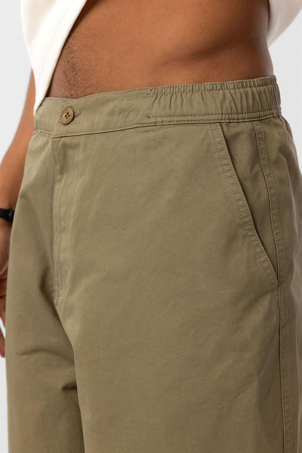 Yıkamalı Gabardin Baggy Pantolon