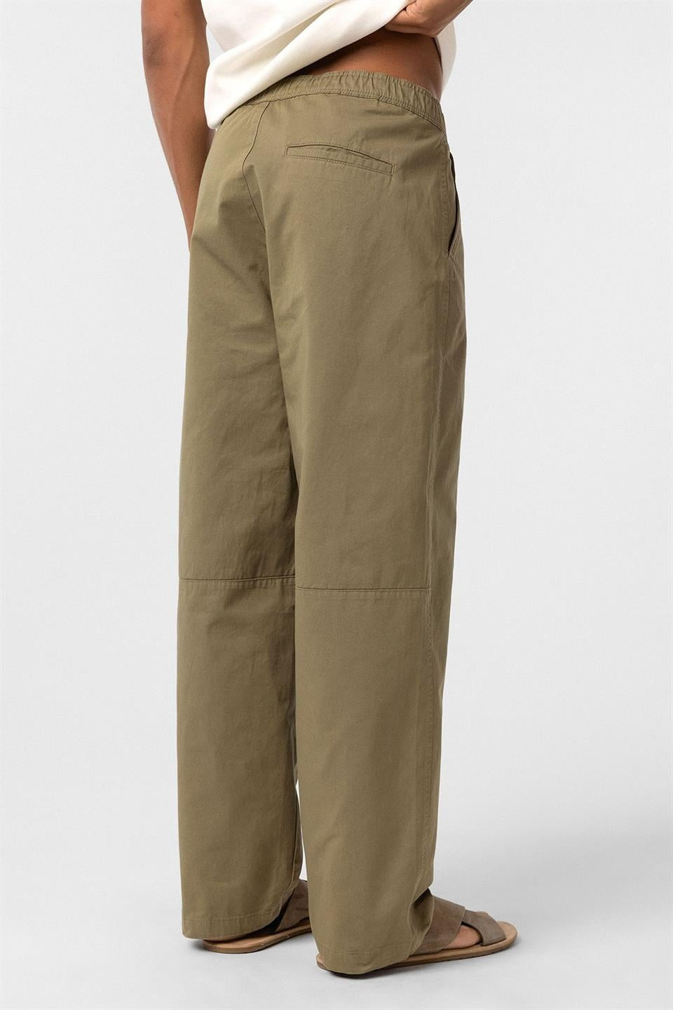 Yıkamalı Gabardin Baggy Pantolon