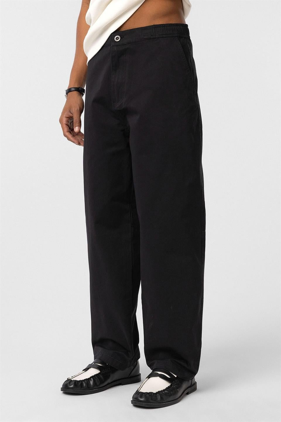 Yıkamalı Gabardin Baggy Pantolon