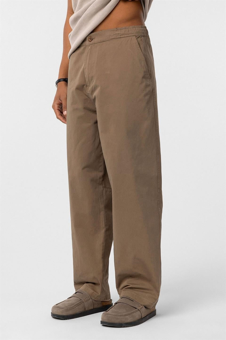 Yıkamalı Gabardin Baggy Pantolon