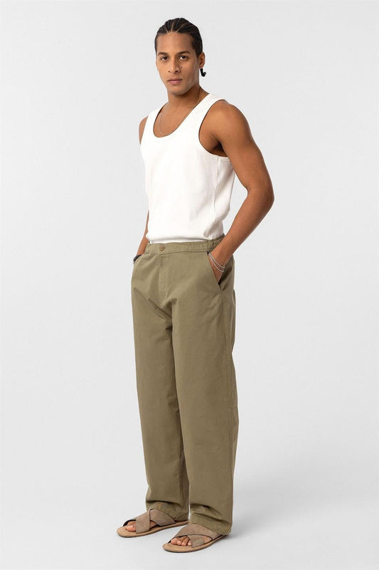 Yıkamalı Gabardin Baggy Pantolon