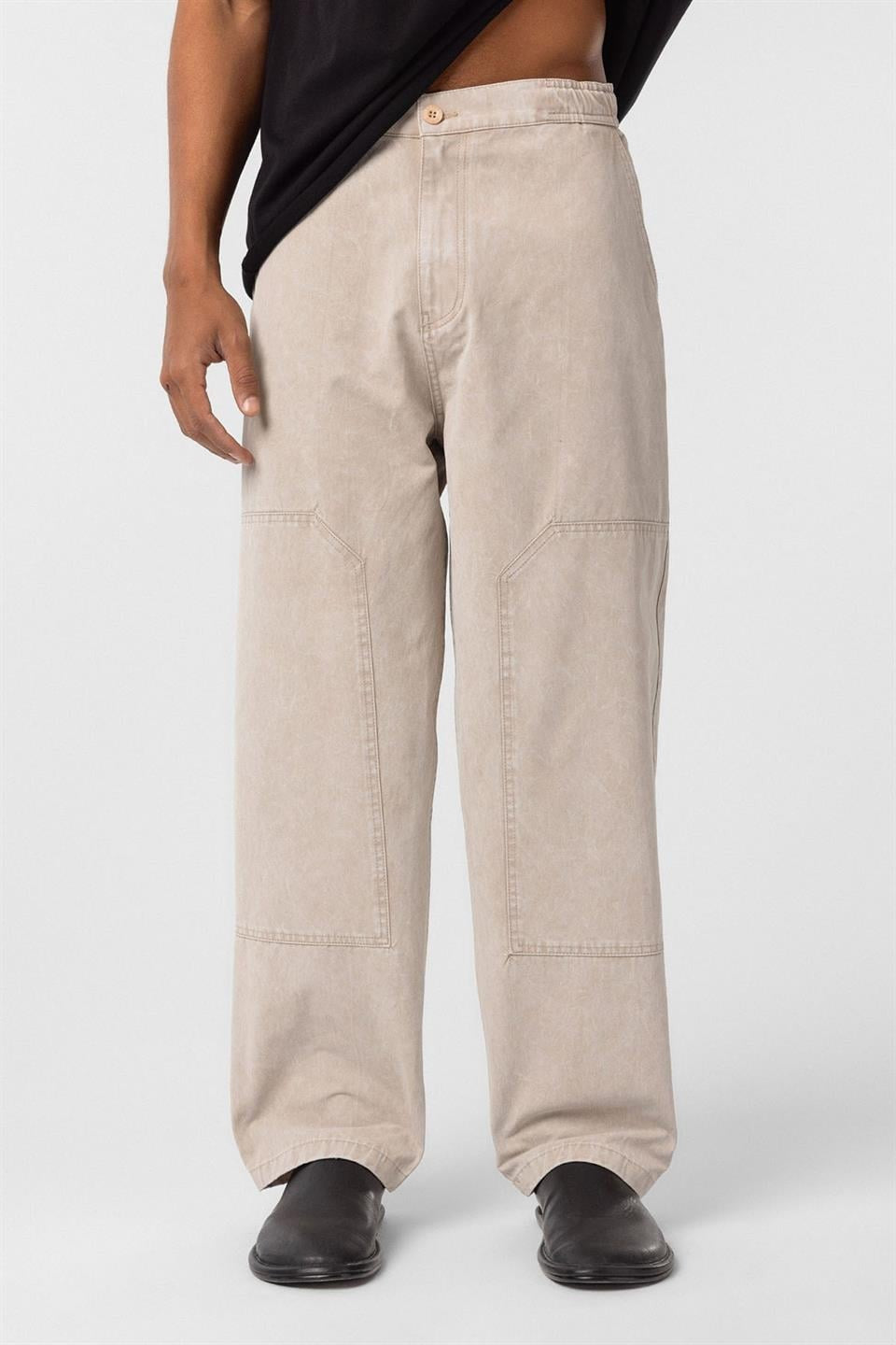 Yıkamalı Baggy Gabardin Pantolon