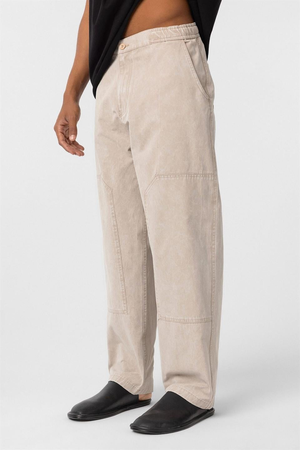 Yıkamalı Baggy Gabardin Pantolon