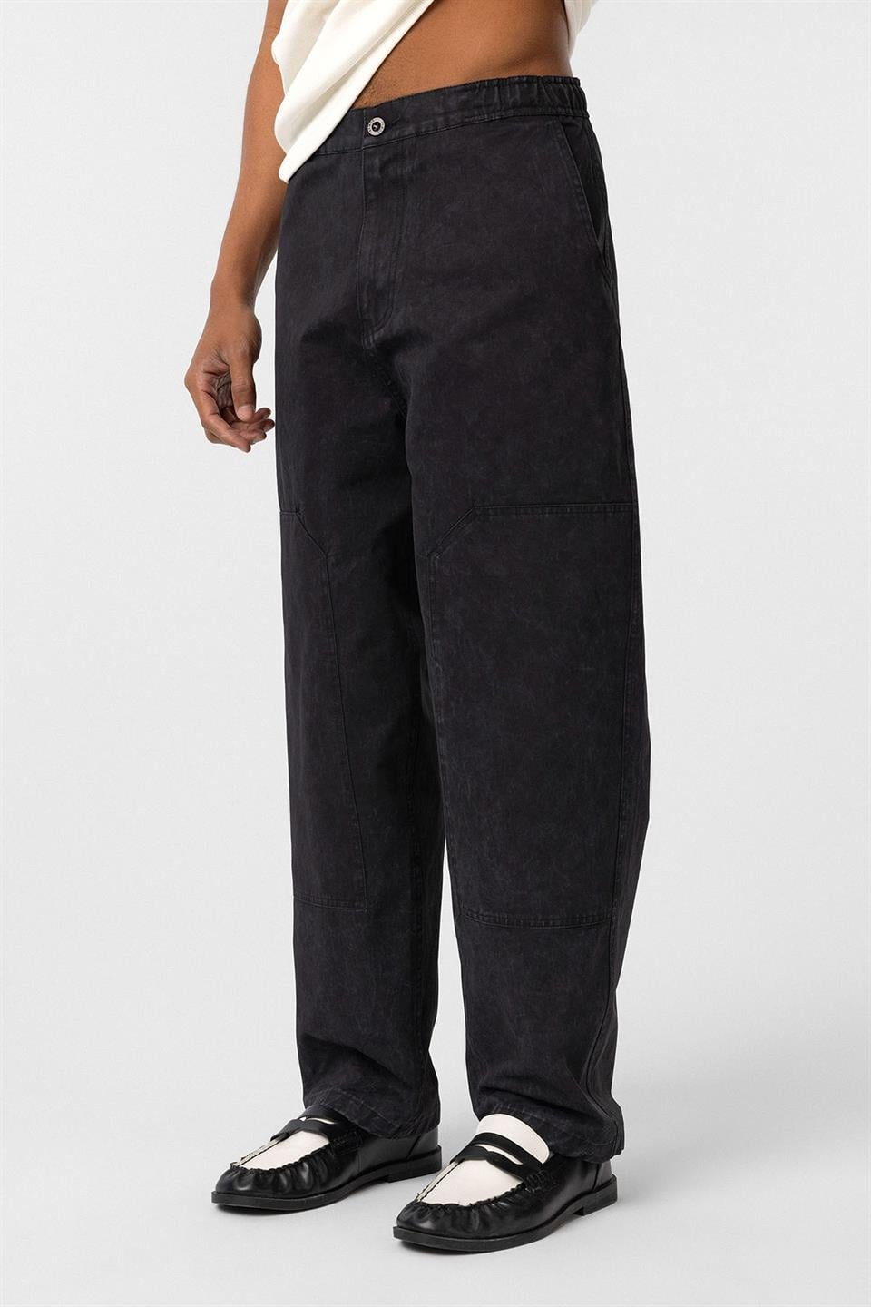 Yıkamalı Baggy Gabardin Pantolon