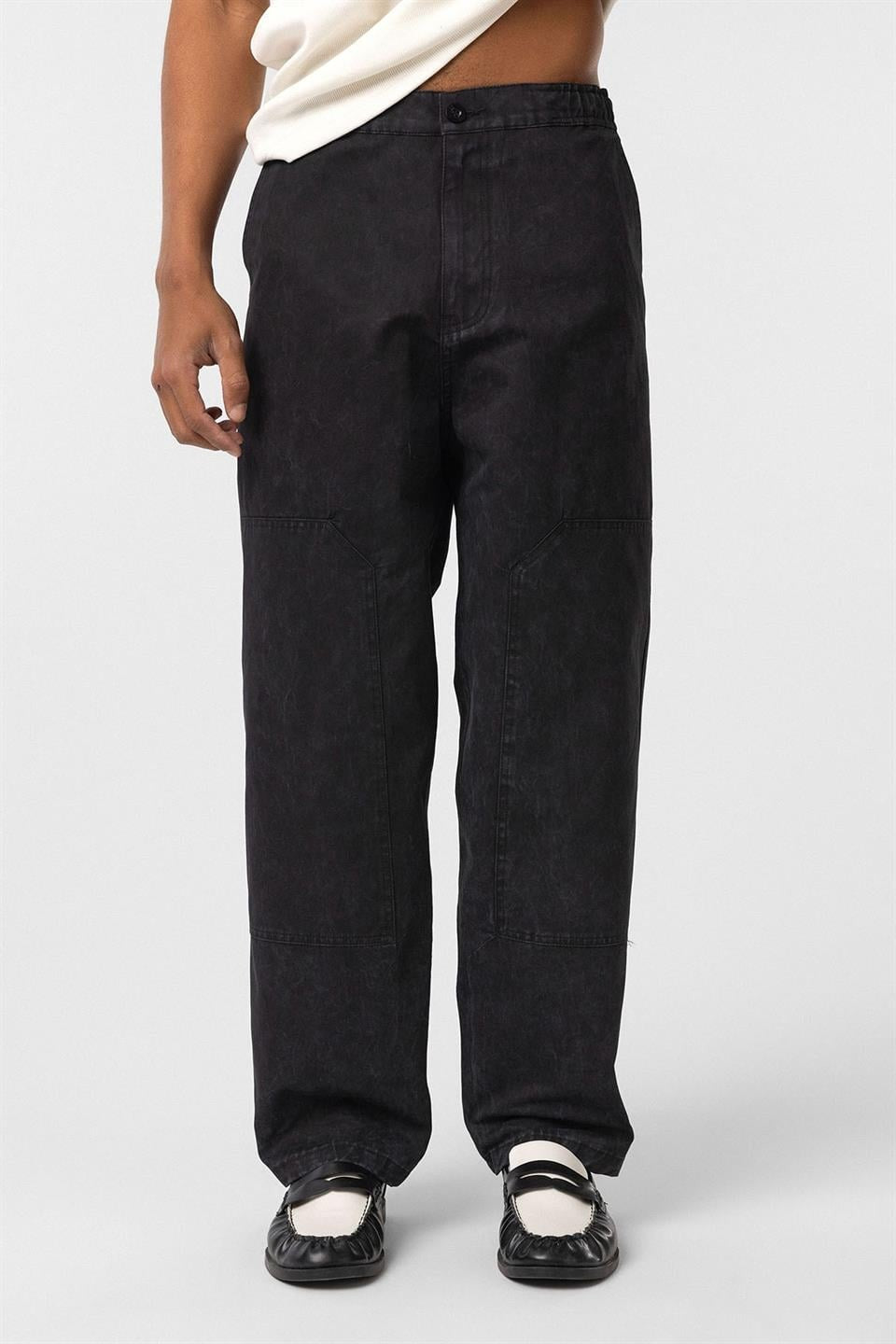 Yıkamalı Baggy Gabardin Pantolon