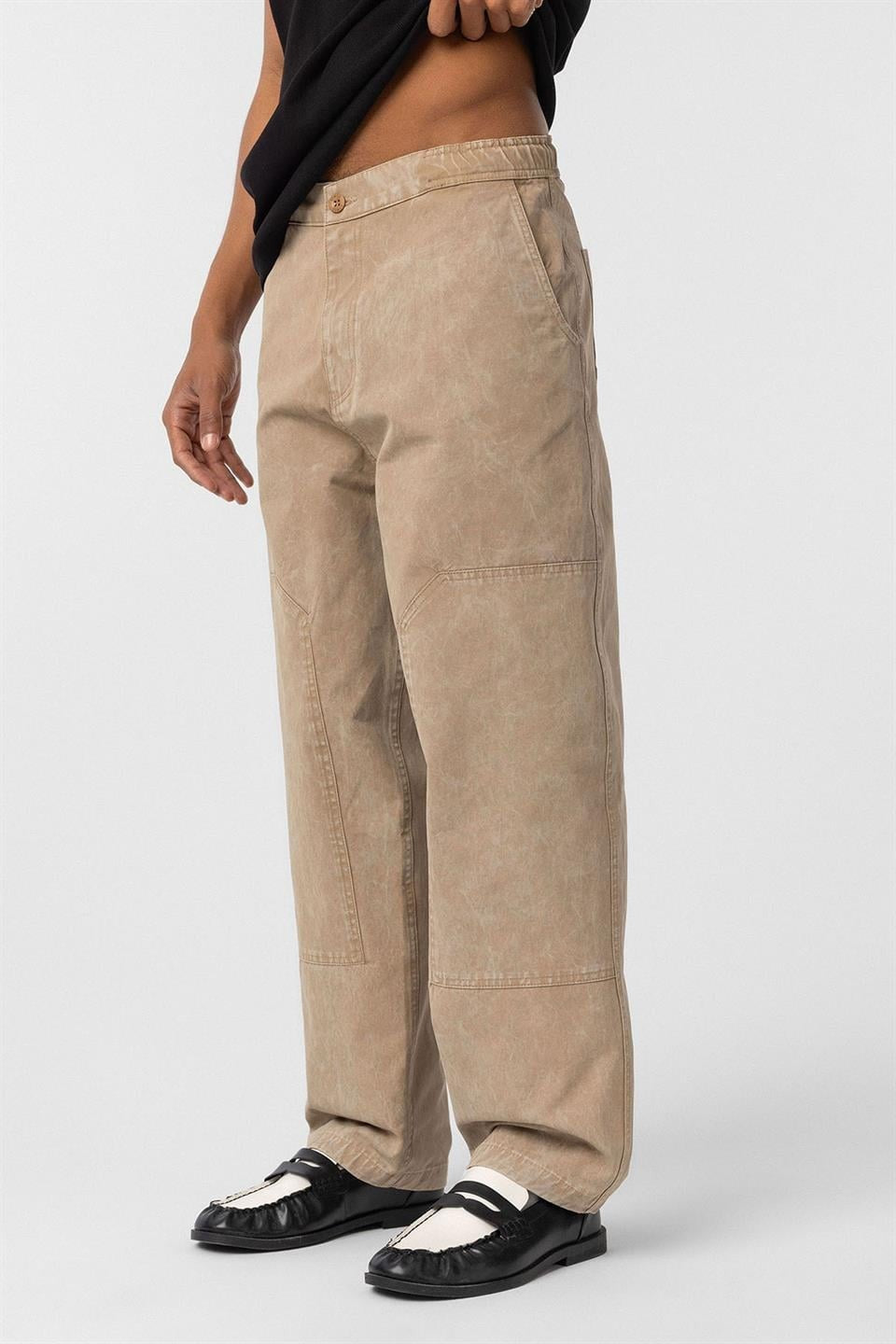 Yıkamalı Baggy Gabardin Pantolon