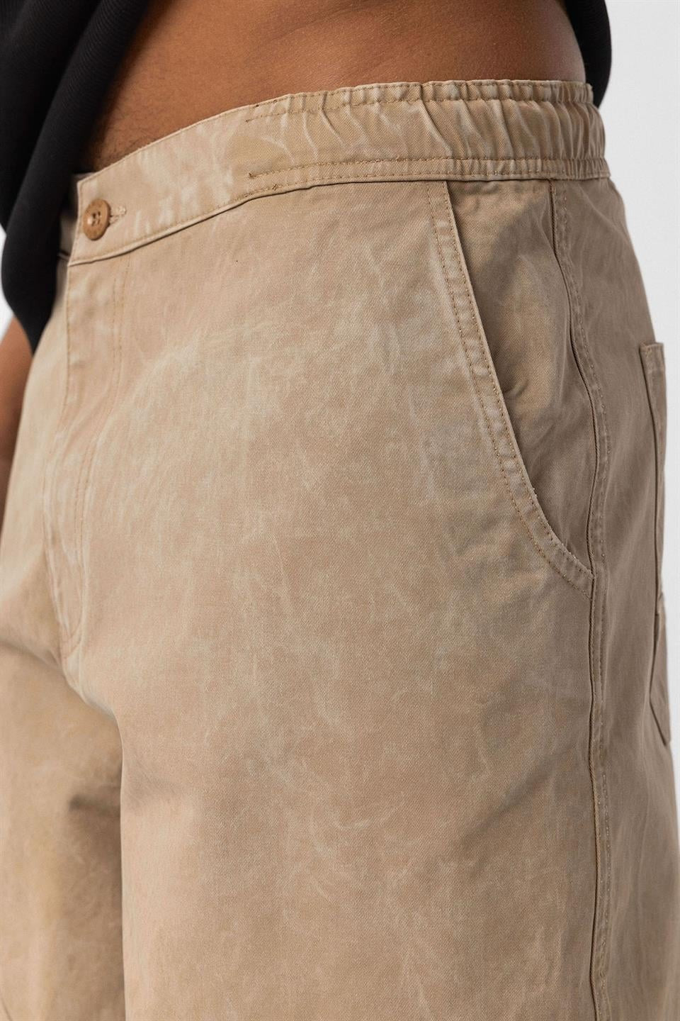Yıkamalı Baggy Gabardin Pantolon