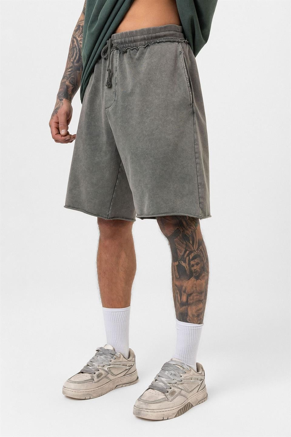 Yıkamalı Oversize Şort