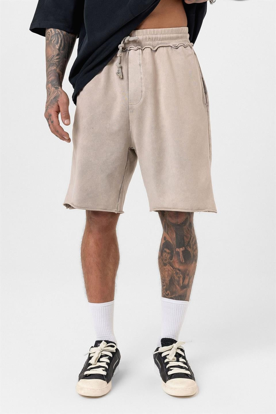Yıkamalı Oversize Şort