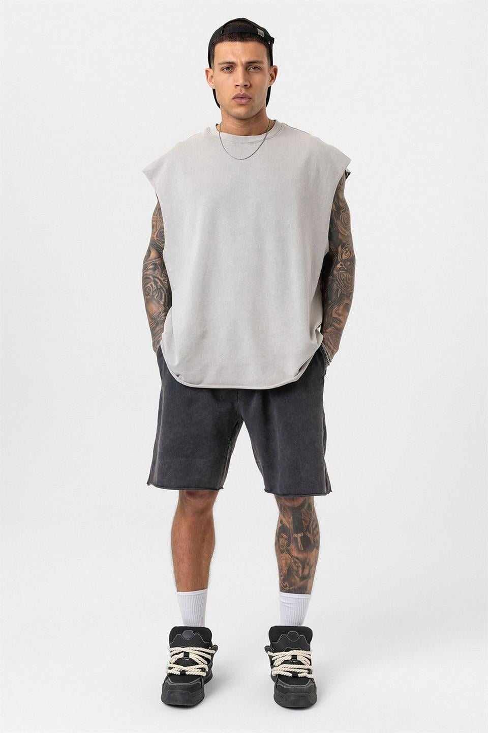 Yıkamalı Oversize Şort