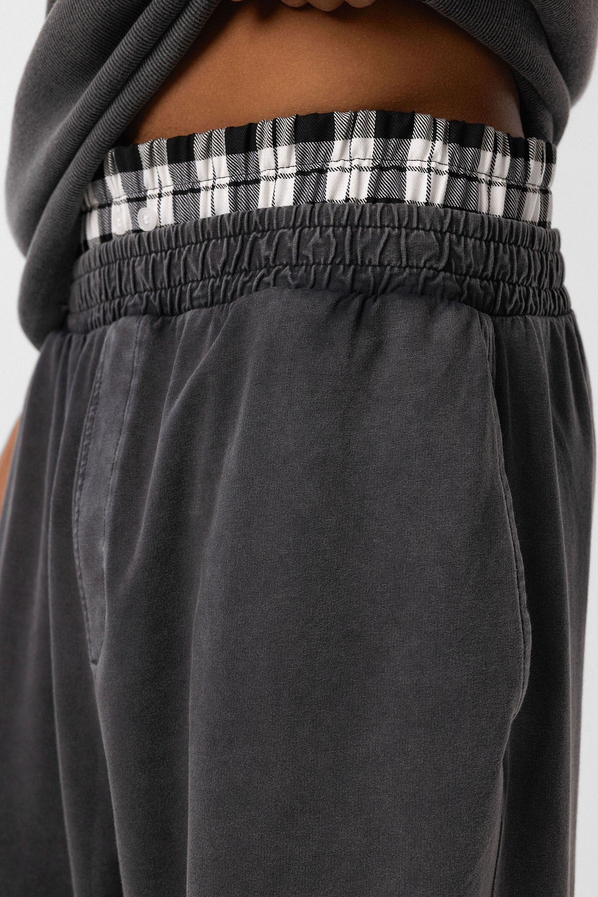 Yıkamalı Bel Detaylı Baggy Eşofman Alt