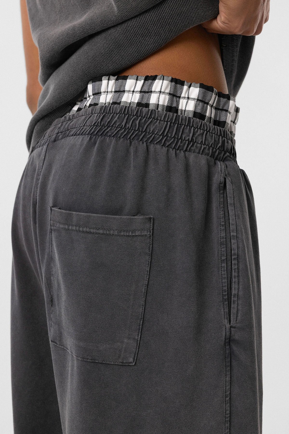 Yıkamalı Bel Detaylı Baggy Eşofman Alt