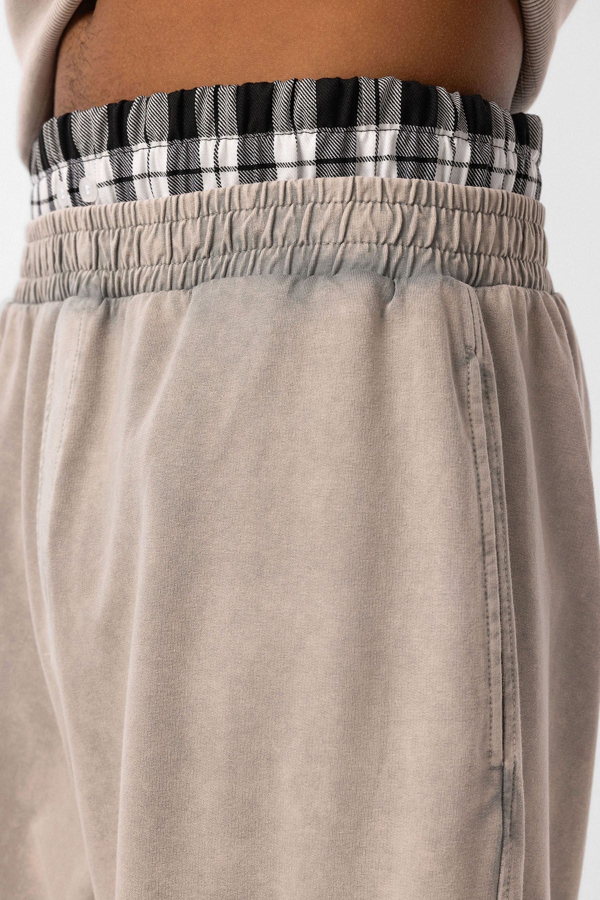 Yıkamalı Bel Detaylı Baggy Eşofman Alt