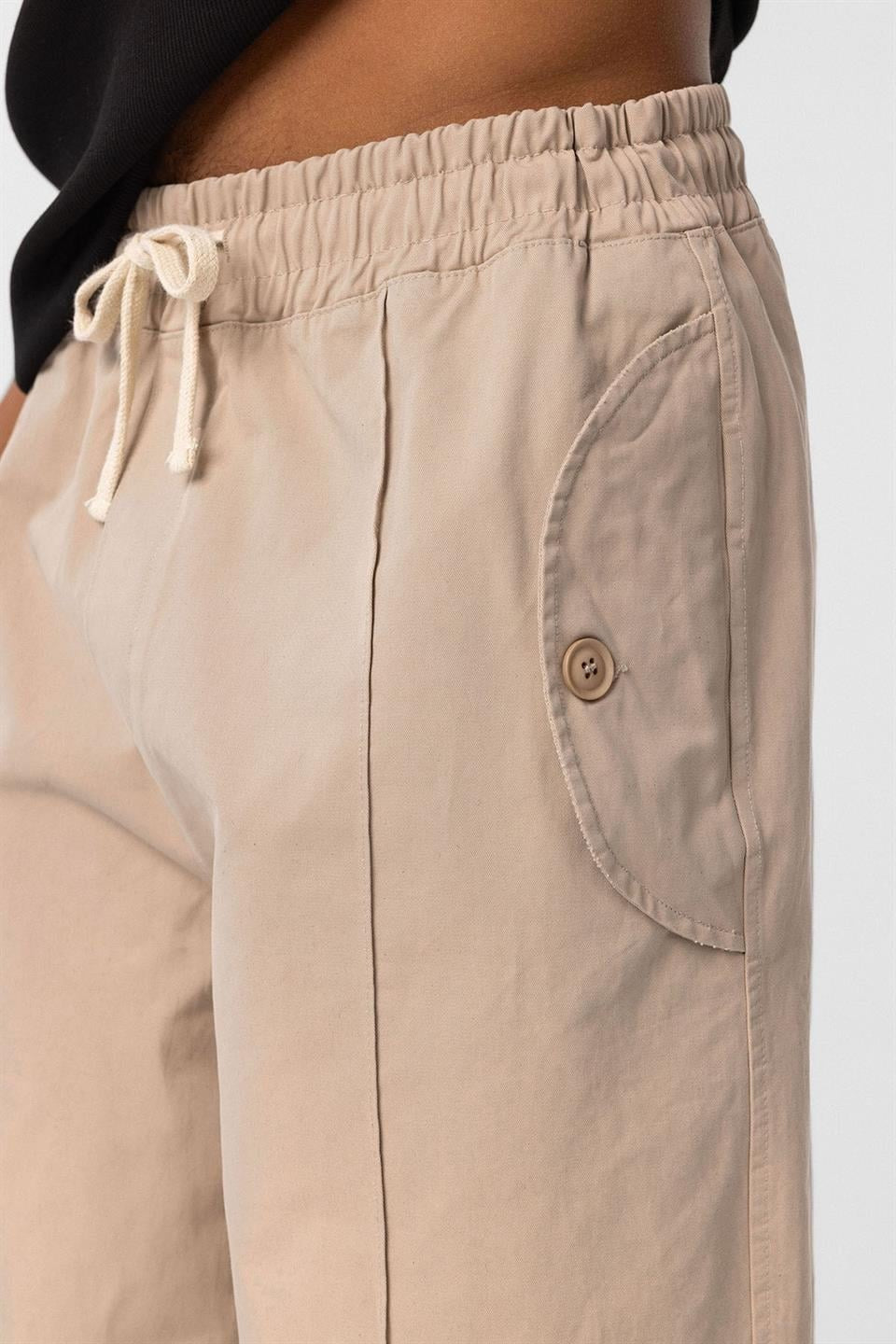 Bağcıklı Baggy Gabardin Pantolon
