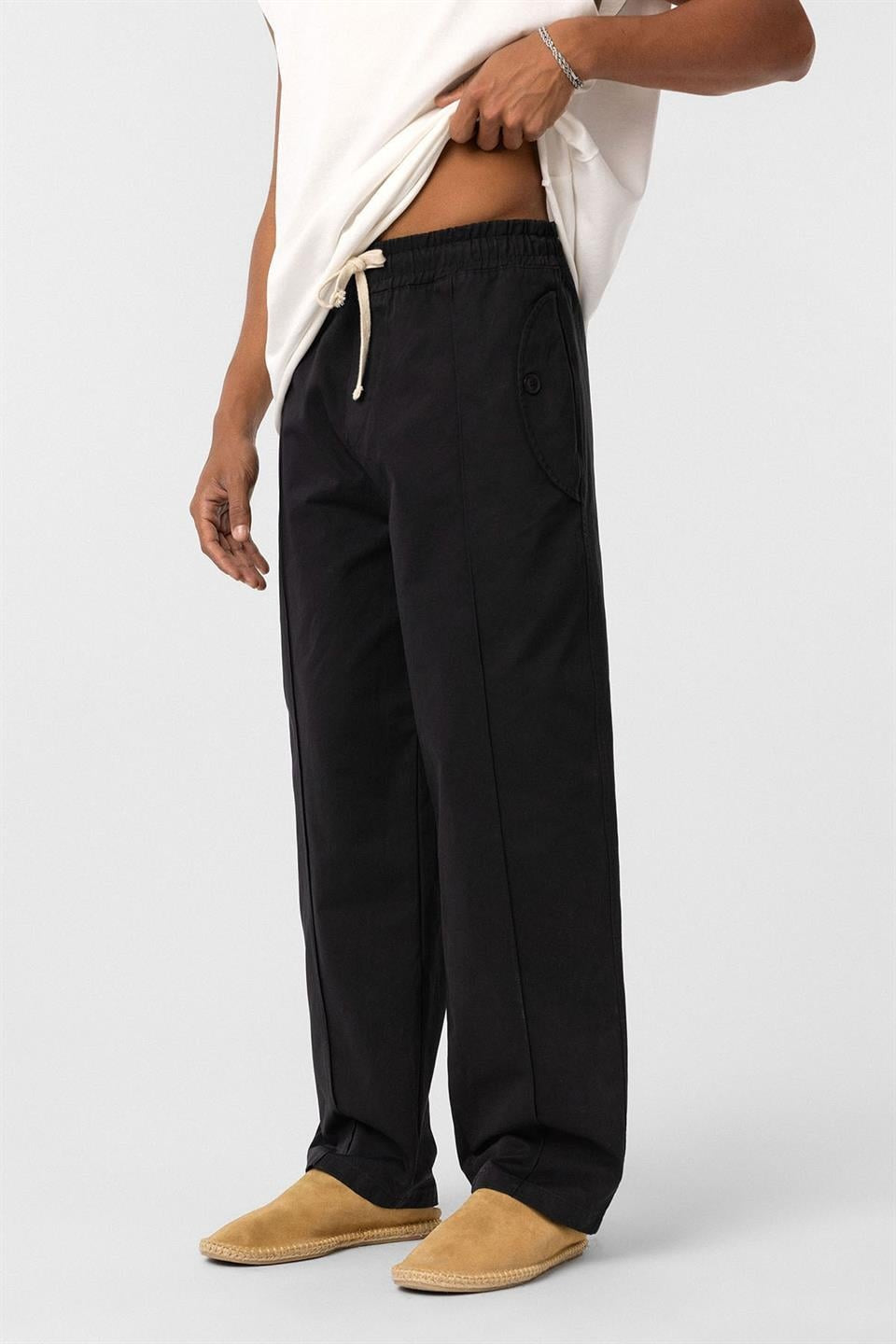 Bağcıklı Baggy Gabardin Pantolon
