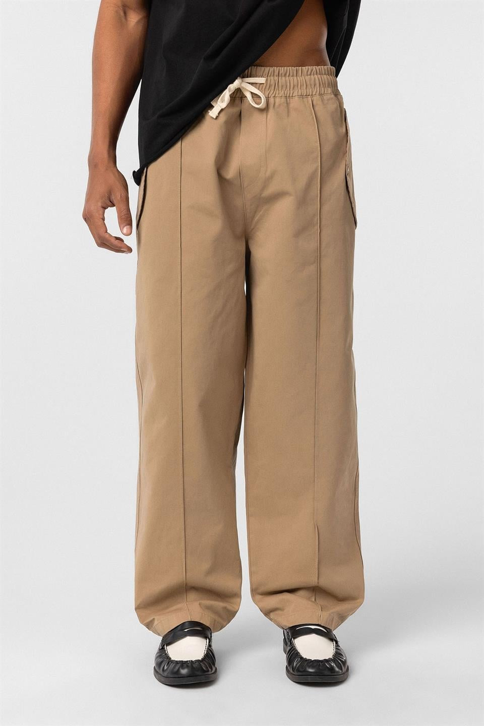 Bağcıklı Baggy Gabardin Pantolon