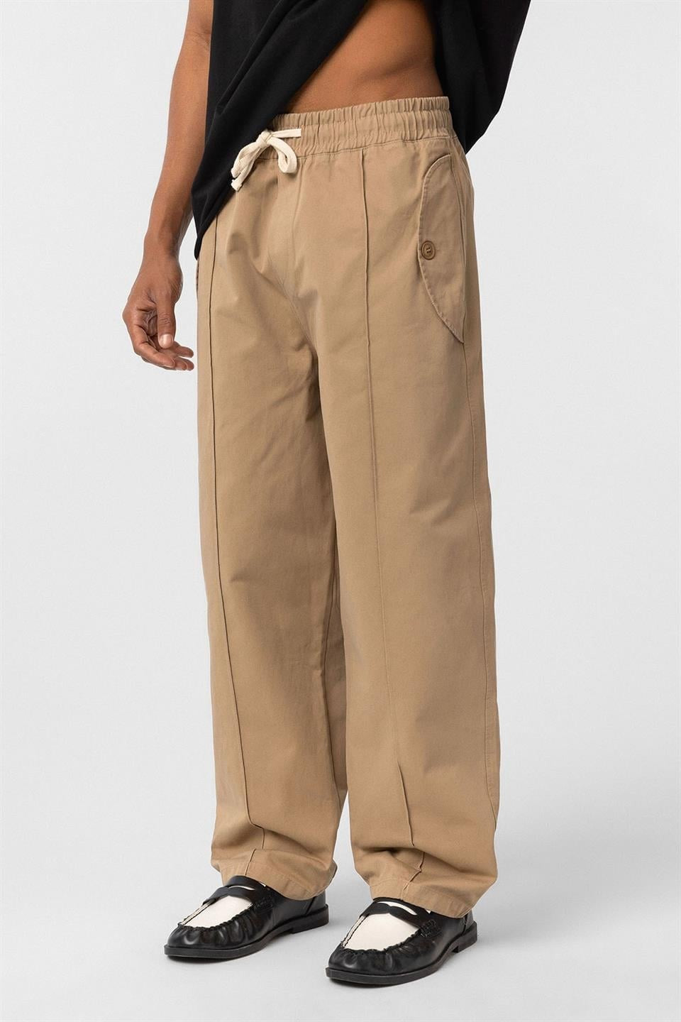 Bağcıklı Baggy Gabardin Pantolon