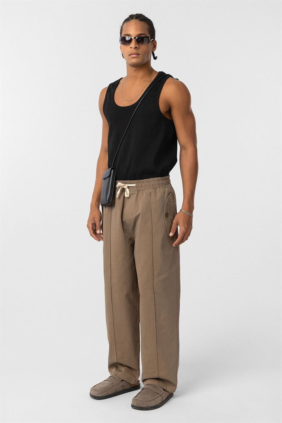 Bağcıklı Baggy Gabardin Pantolon