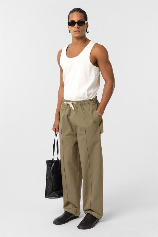 Bağcıklı Baggy Gabardin Pantolon