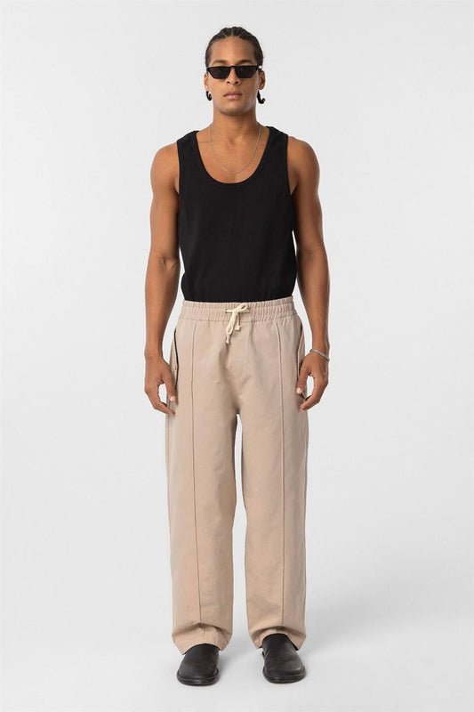 Bağcıklı Baggy Gabardin Pantolon