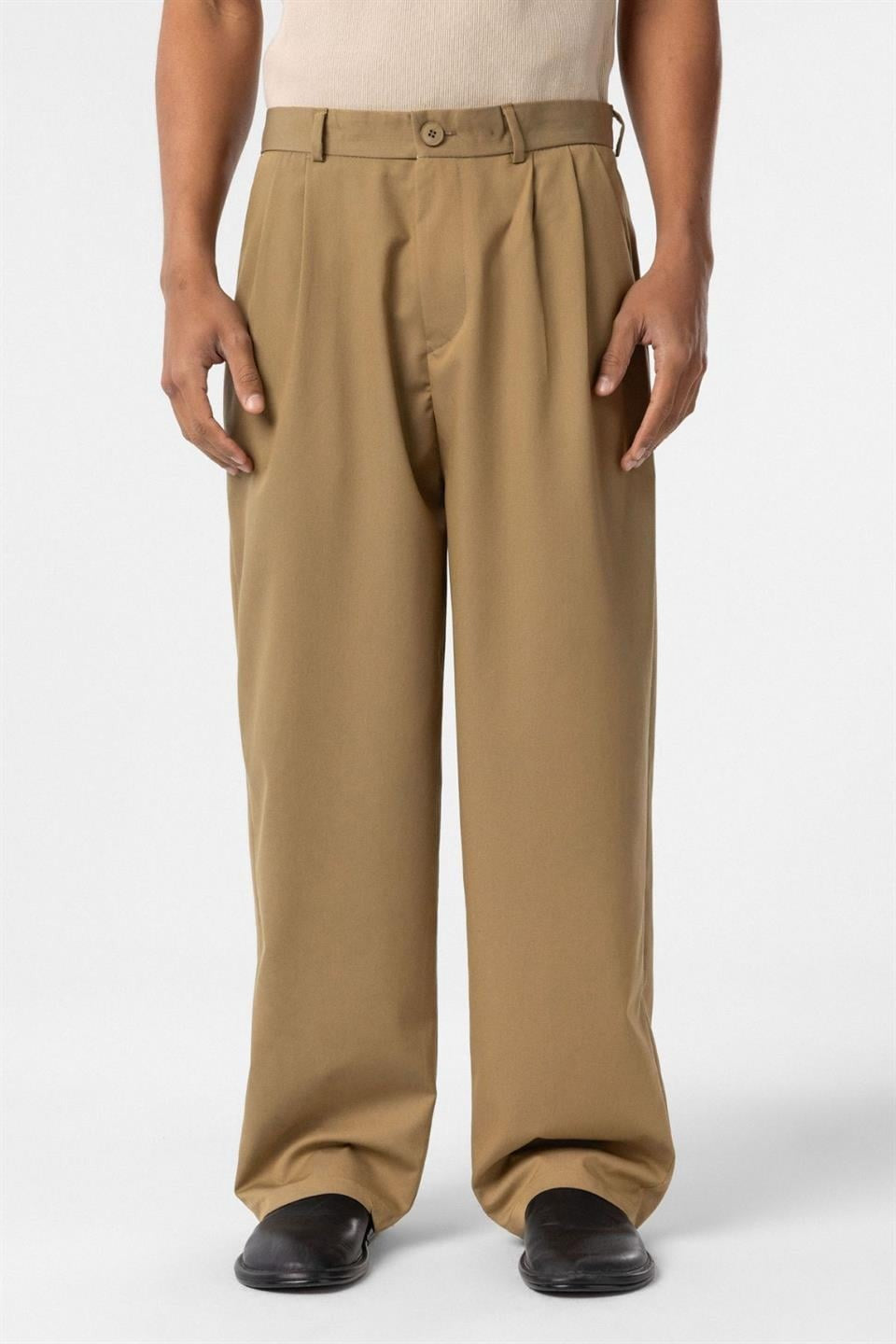 Baggy Fit Pileli Kumaş Pantolon
