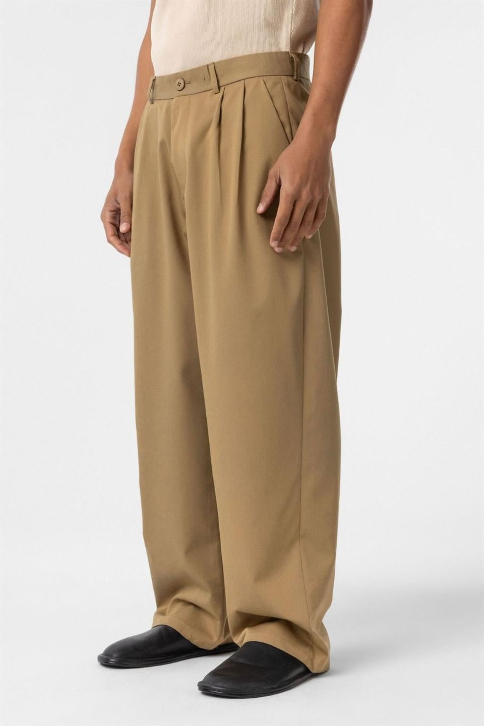 Baggy Fit Pileli Kumaş Pantolon