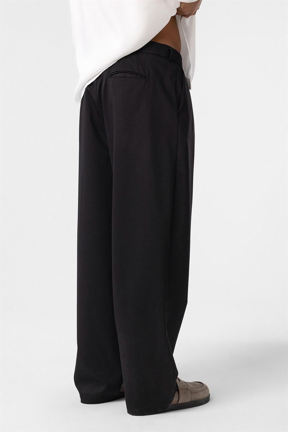 Baggy Fit Pileli Kumaş Pantolon