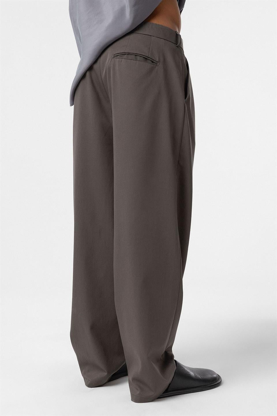 Baggy Fit Pileli Kumaş Pantolon