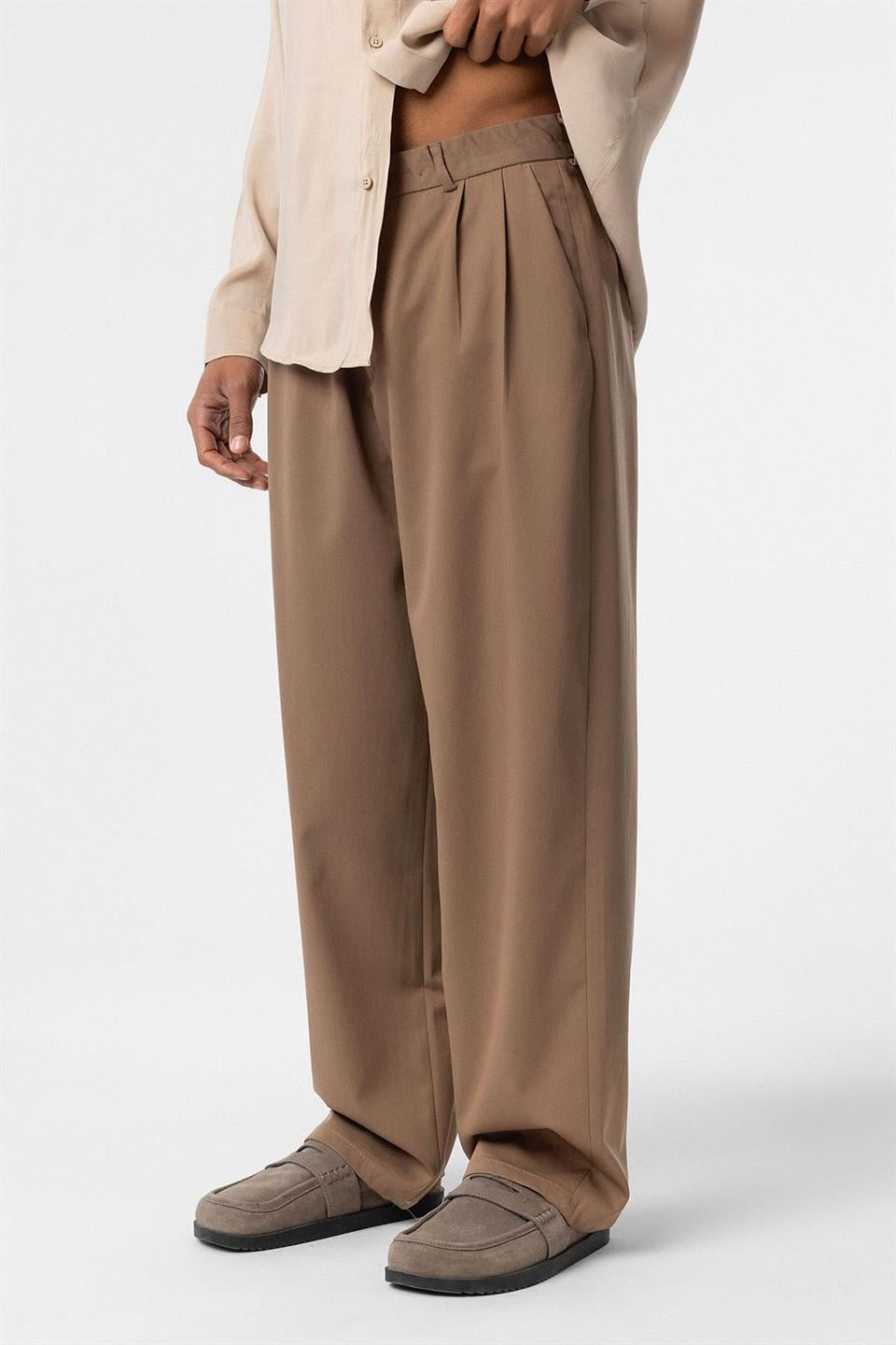 Baggy Fit Pileli Kumaş Pantolon