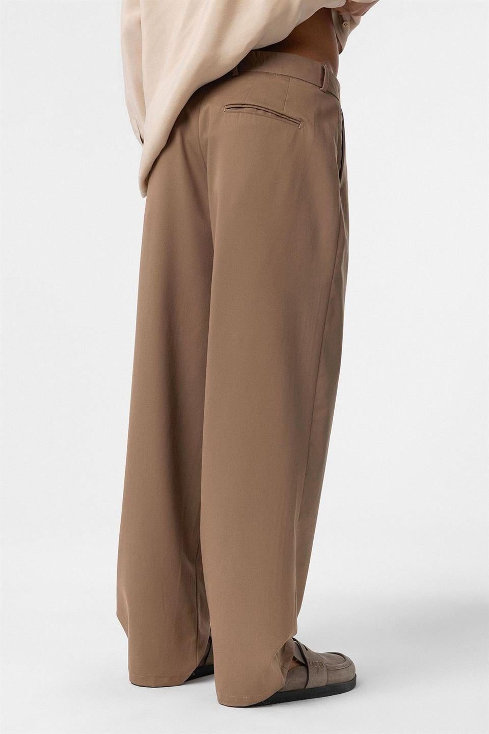 Baggy Fit Pileli Kumaş Pantolon