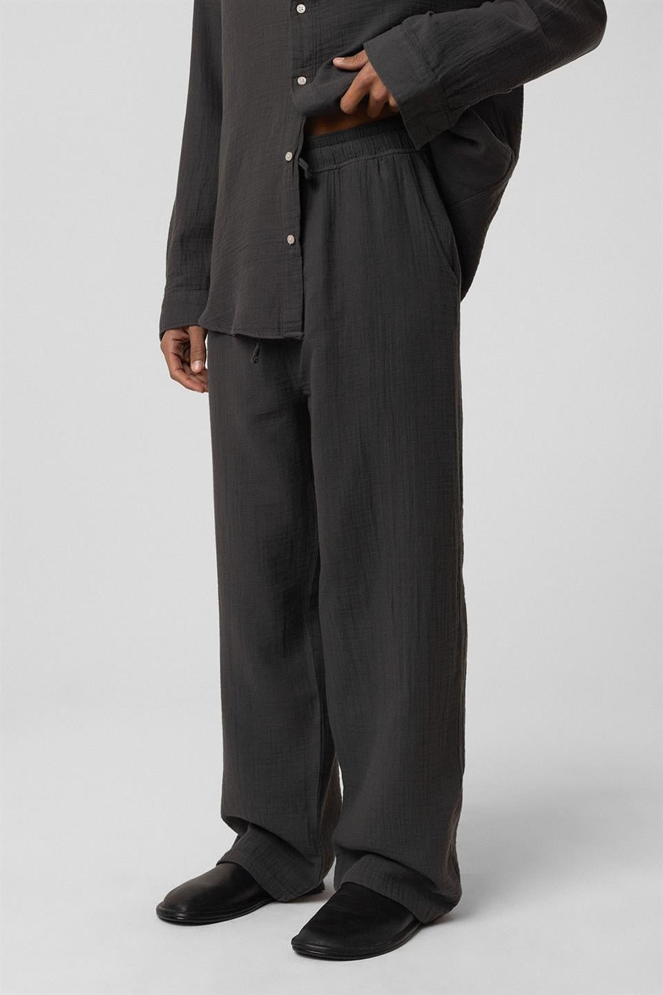 Baggy Fit Müslin Keten Pantolon