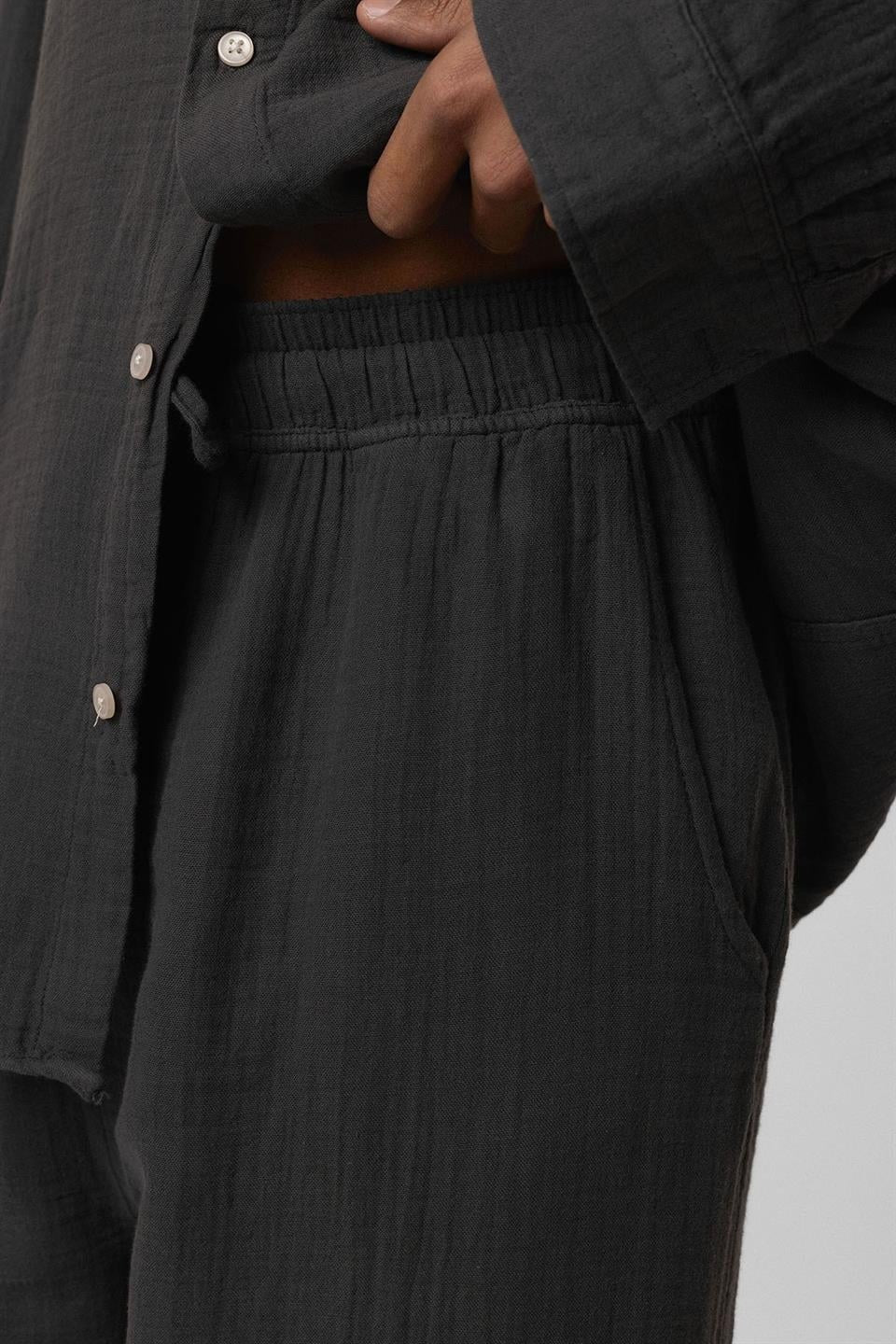 Baggy Fit Müslin Keten Pantolon