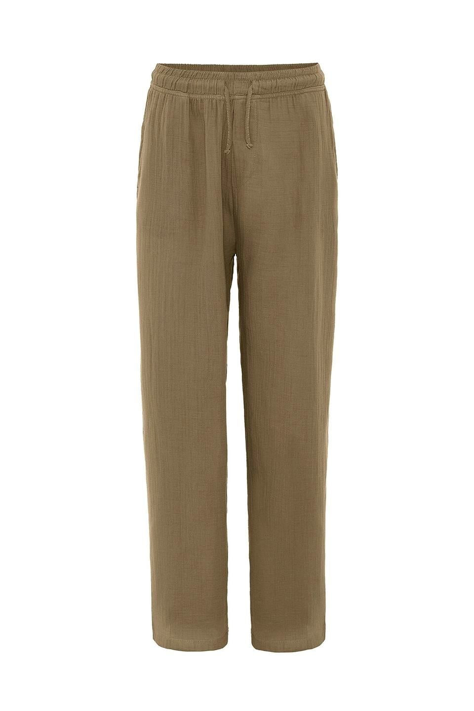 Baggy Fit Müslin Keten Pantolon