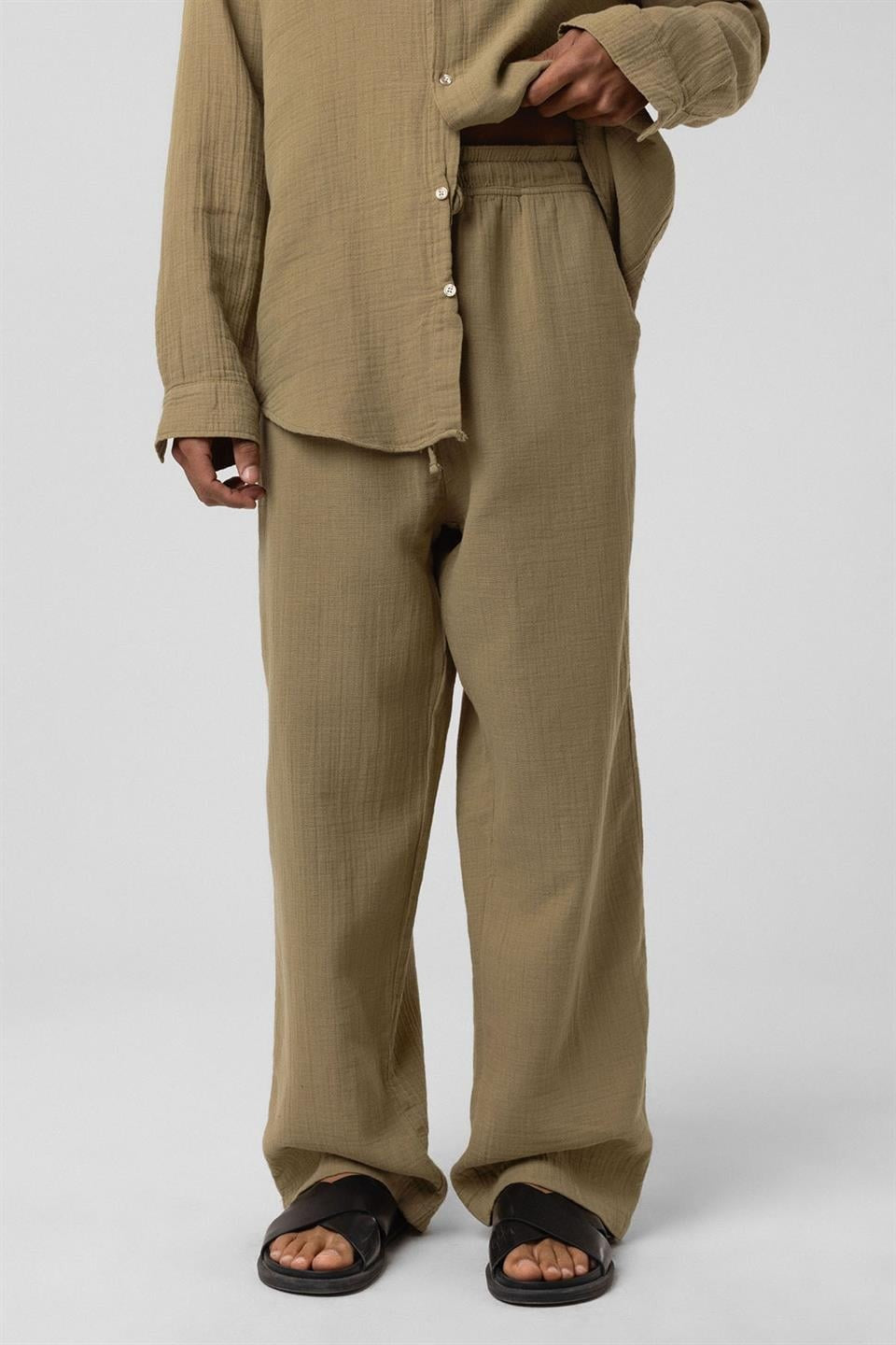 Baggy Fit Müslin Keten Pantolon