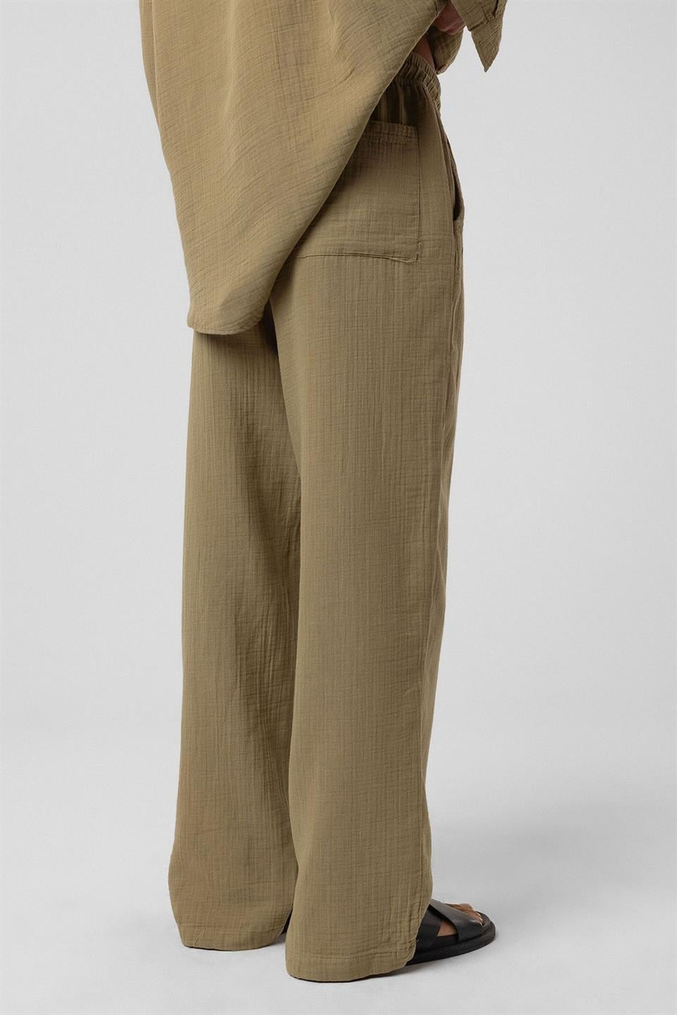 Baggy Fit Müslin Keten Pantolon
