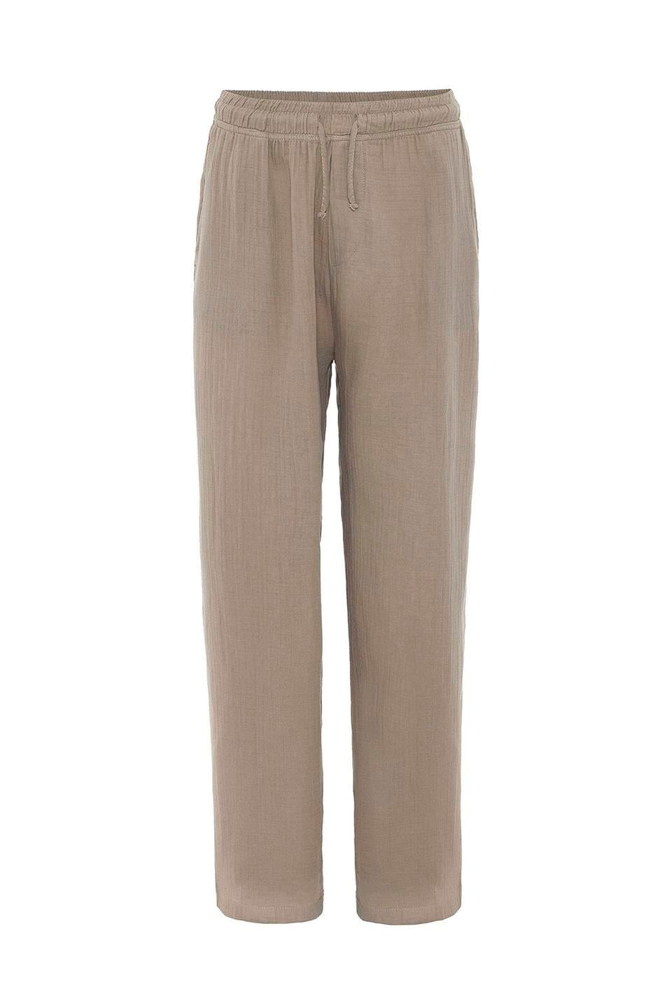 Baggy Fit Müslin Keten Pantolon