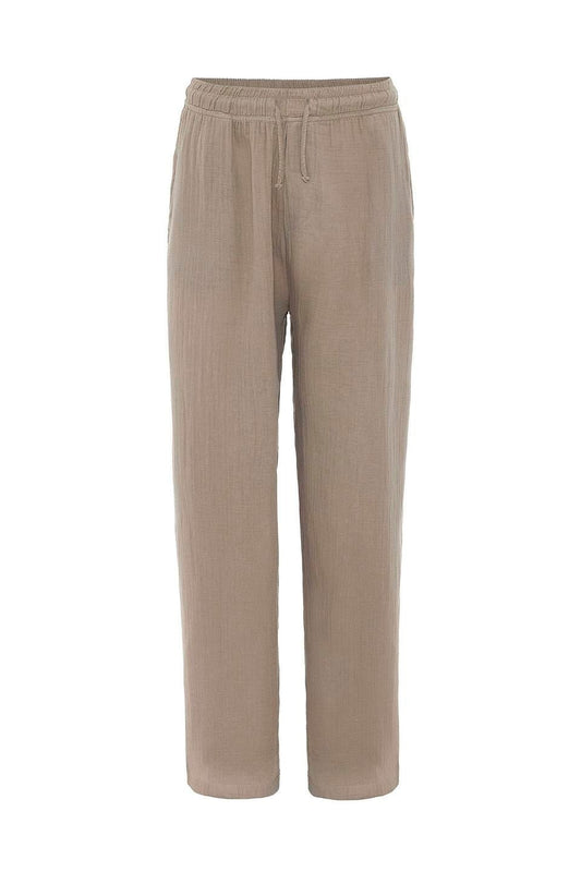 Baggy Fit Müslin Keten Pantolon