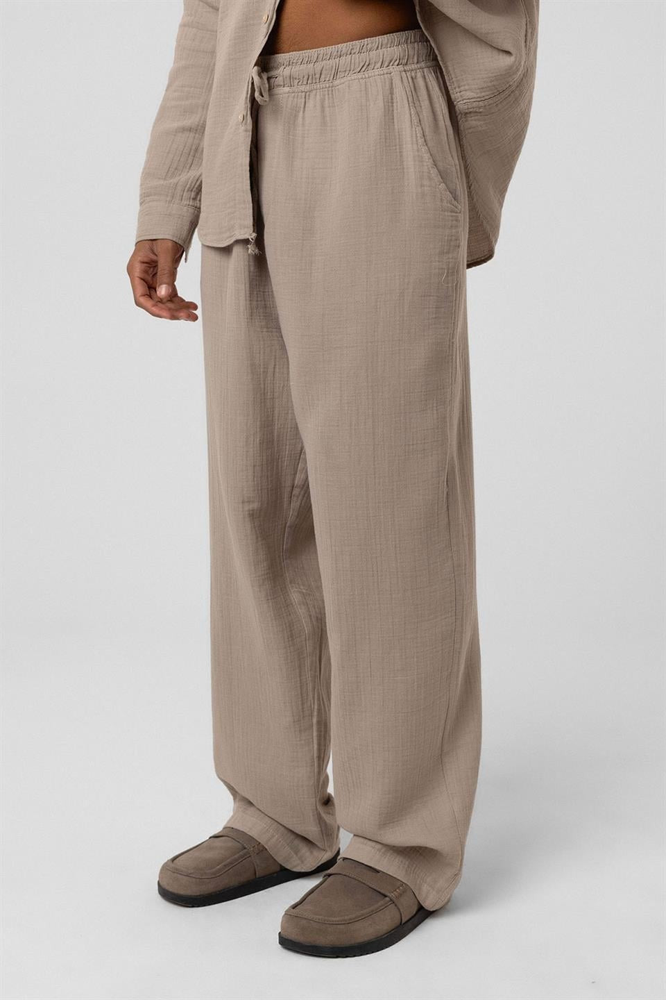 Baggy Fit Müslin Keten Pantolon