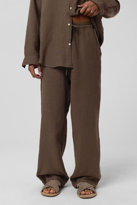 Baggy Fit Müslin Keten Pantolon