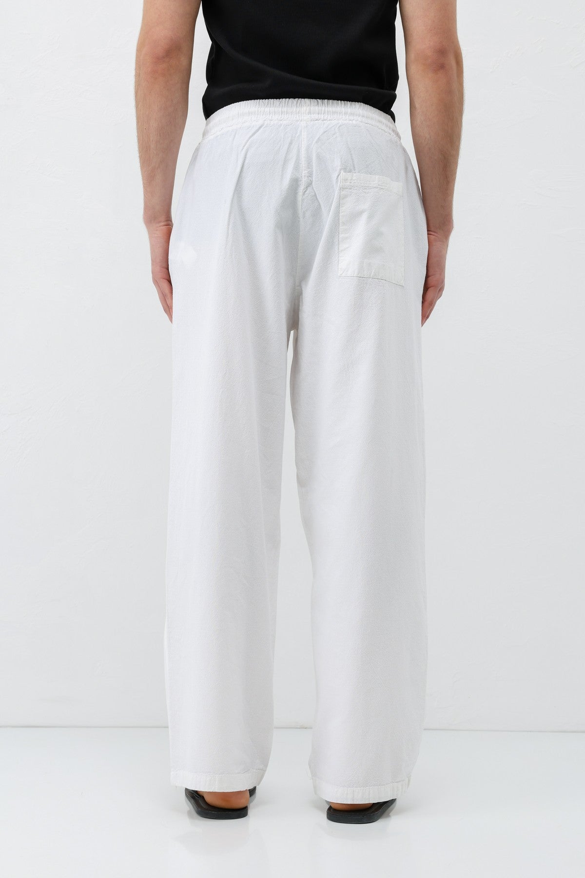 Bel Lastikli Baggy Fit Keten Pantolon