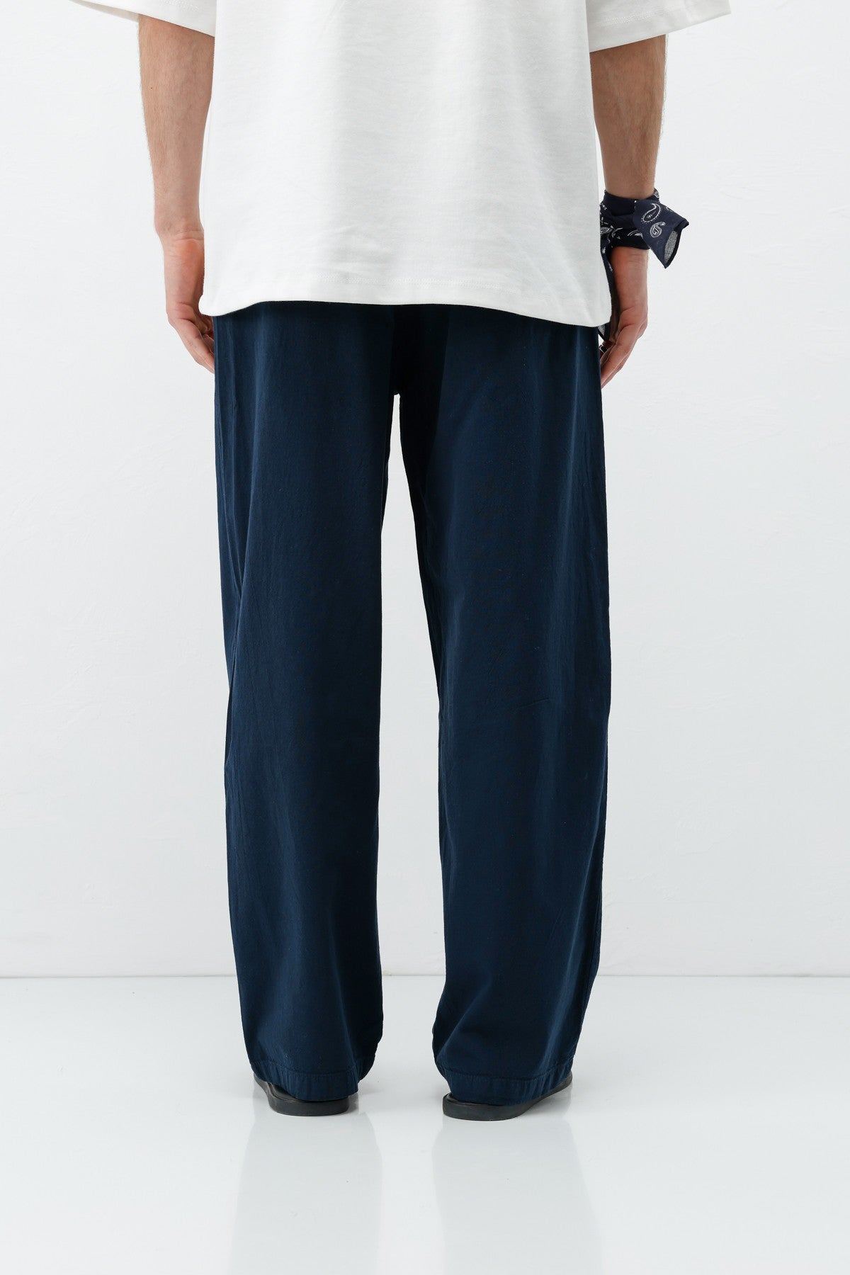 Bel Lastikli Baggy Fit Keten Pantolon