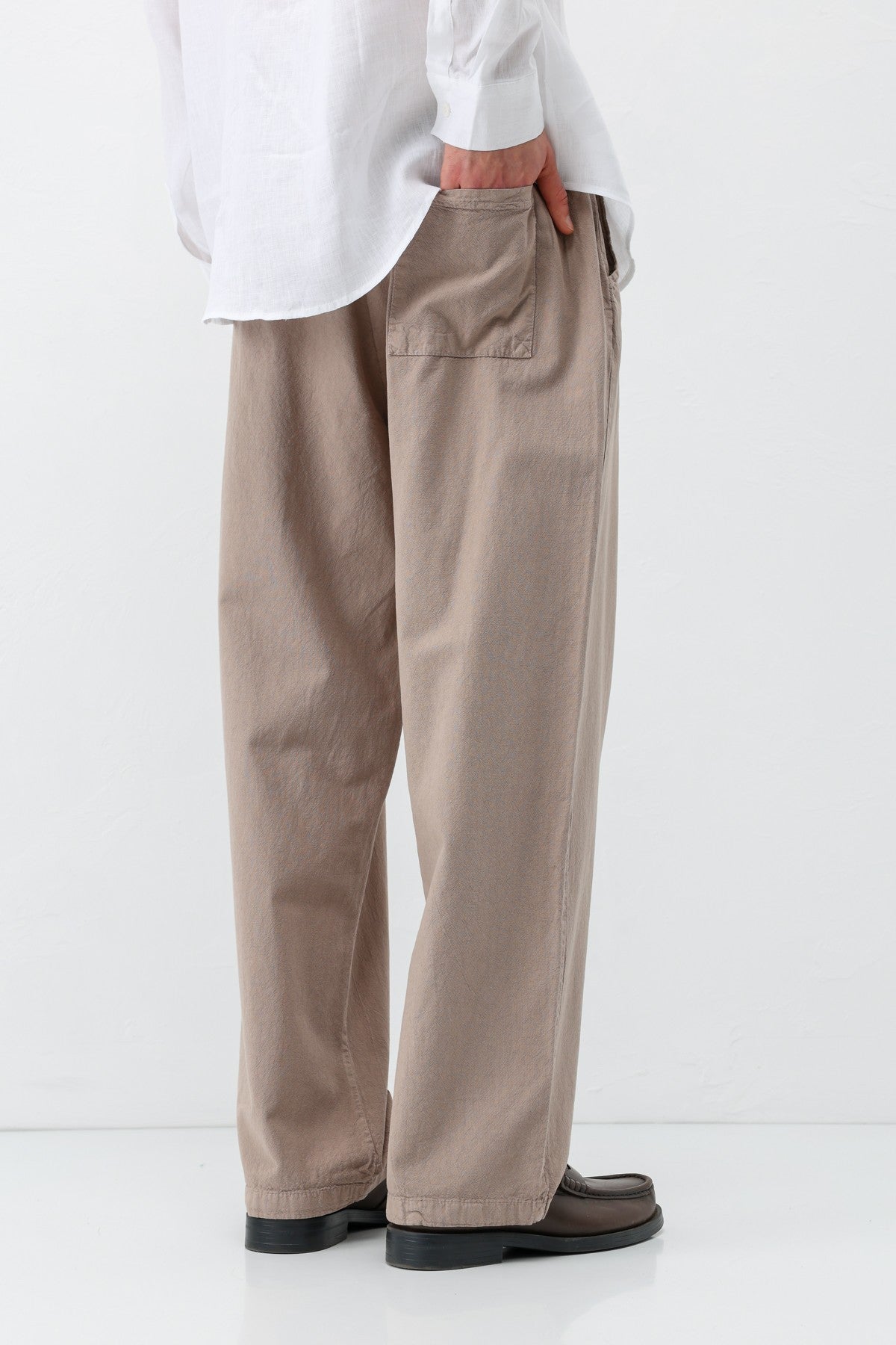 Bel Lastikli Baggy Fit Keten Pantolon
