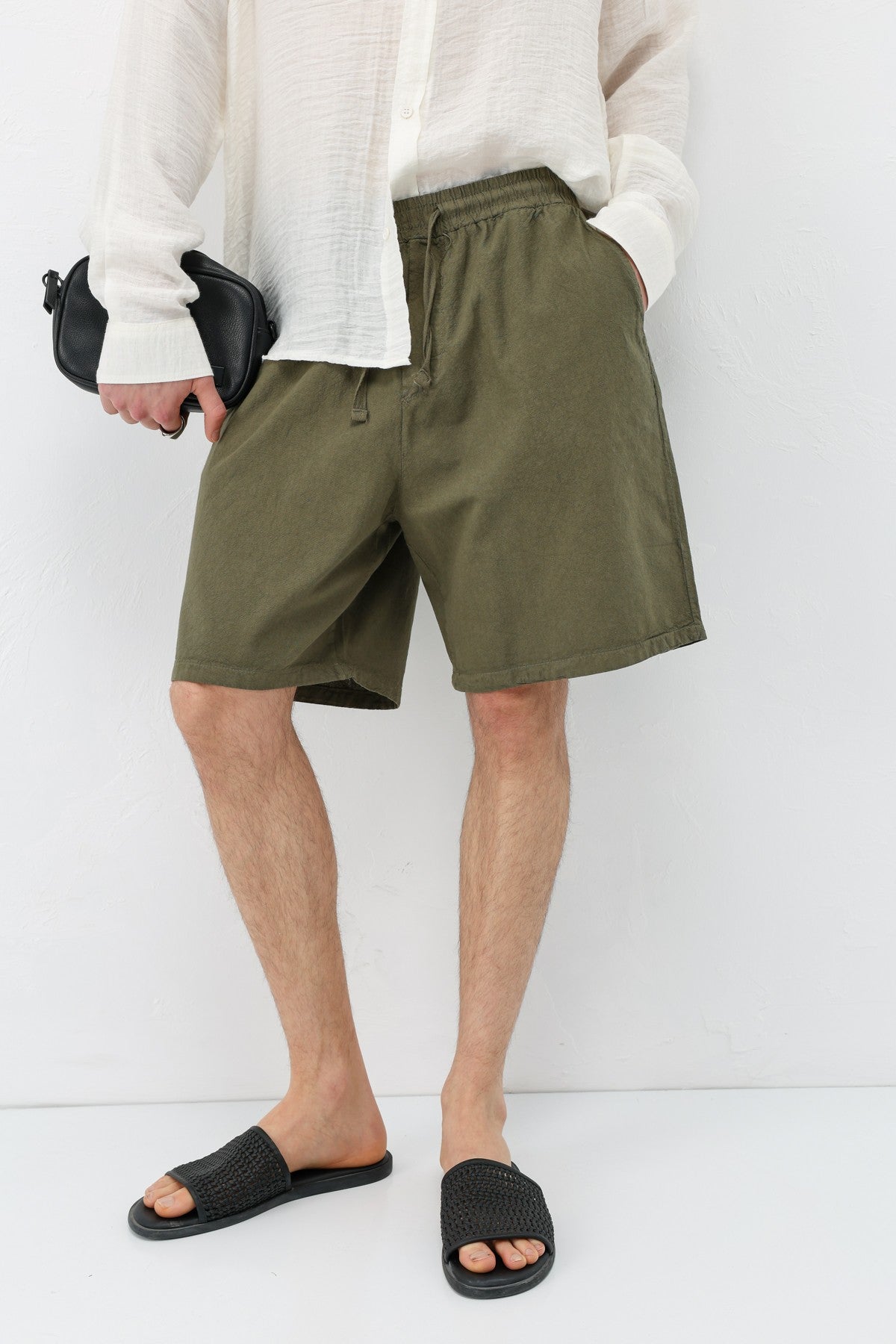 Oversize Keten Şort