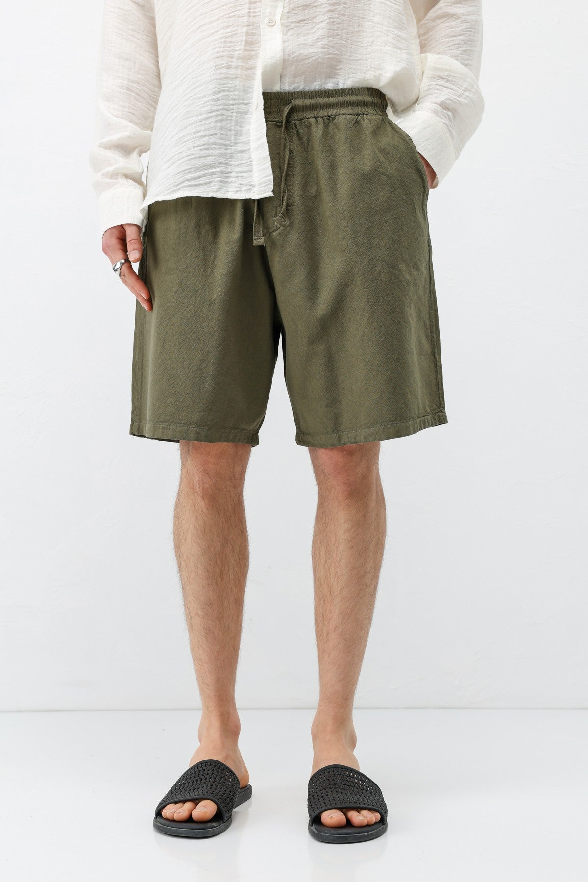 Oversize Keten Şort