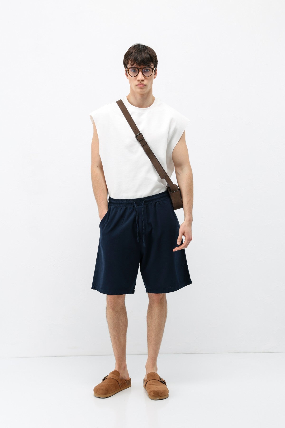 Oversize Keten Şort