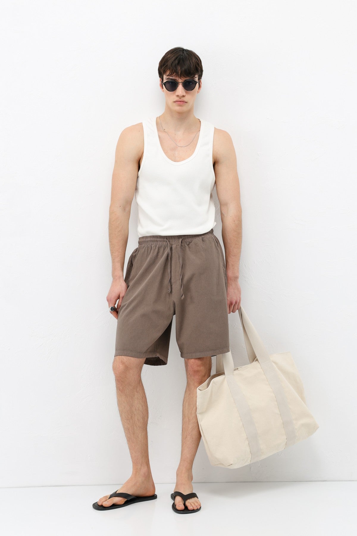 Oversize Keten Şort